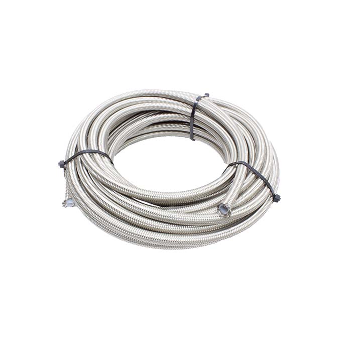6AN Braided Stainless PTFE Hose - 30Ft