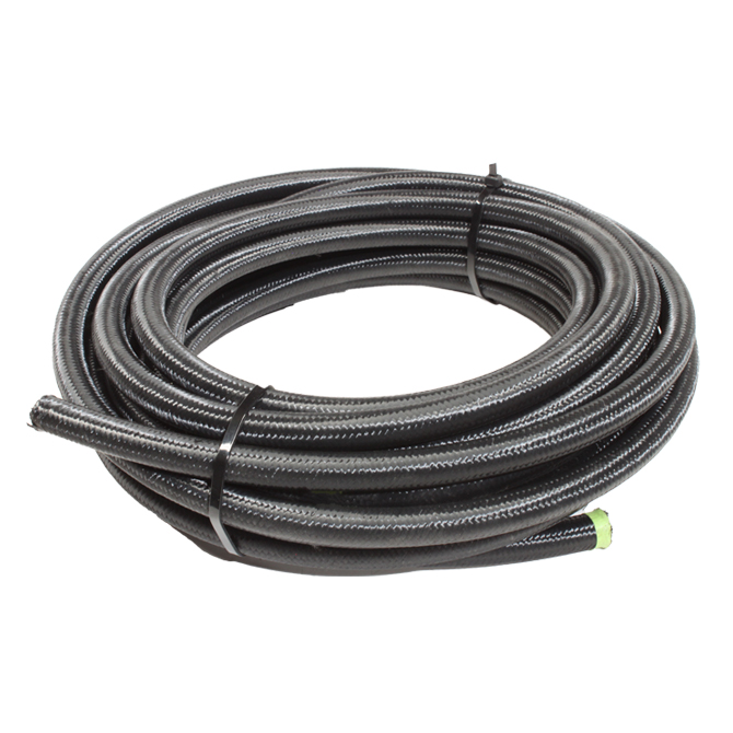 Snow Performance 6AN Braided Stainless PTFE Hose - 30ft Black - SNF-60630B