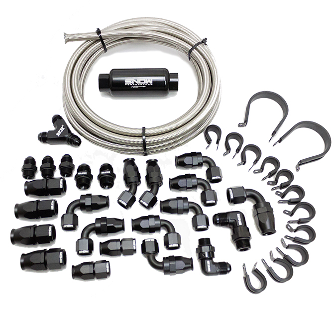 10 Braided Stainless Fuel Line Kit