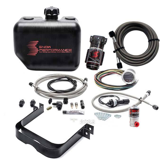 Stage 2.5 Boost Cooler Forced Induction Progressive Water-Methanol  Injection Kit w/ 2.5 Gallon Tank. (Stainless Steel Braided Line, 4AN  Fittings)